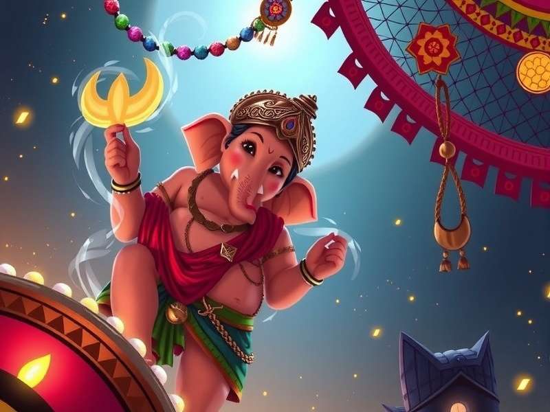 Goan Meteor Dominion - Fan Art with Ganesh Indian fan art of Goan Meteor Dominion showing Aarav with Ganesh during festival